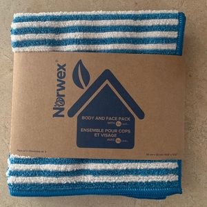 Norwex Body and Face Cloths-Teal & Vanilla Stripes